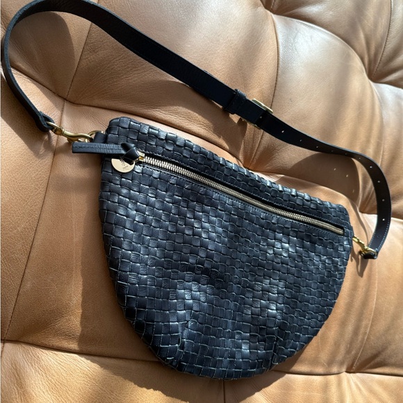Clare V Midnight Blue Woven Leather Grande Fanny - Picture 4 of 8